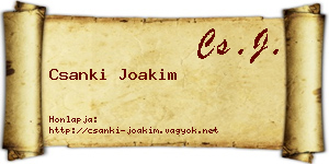 Csanki Joakim névjegykártya